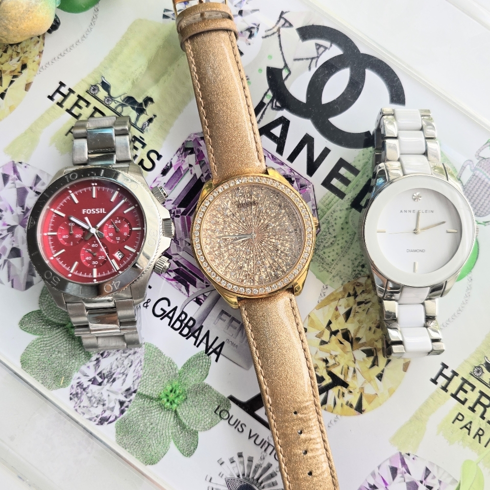 Gold and Silver Watch Trio (3 watches)